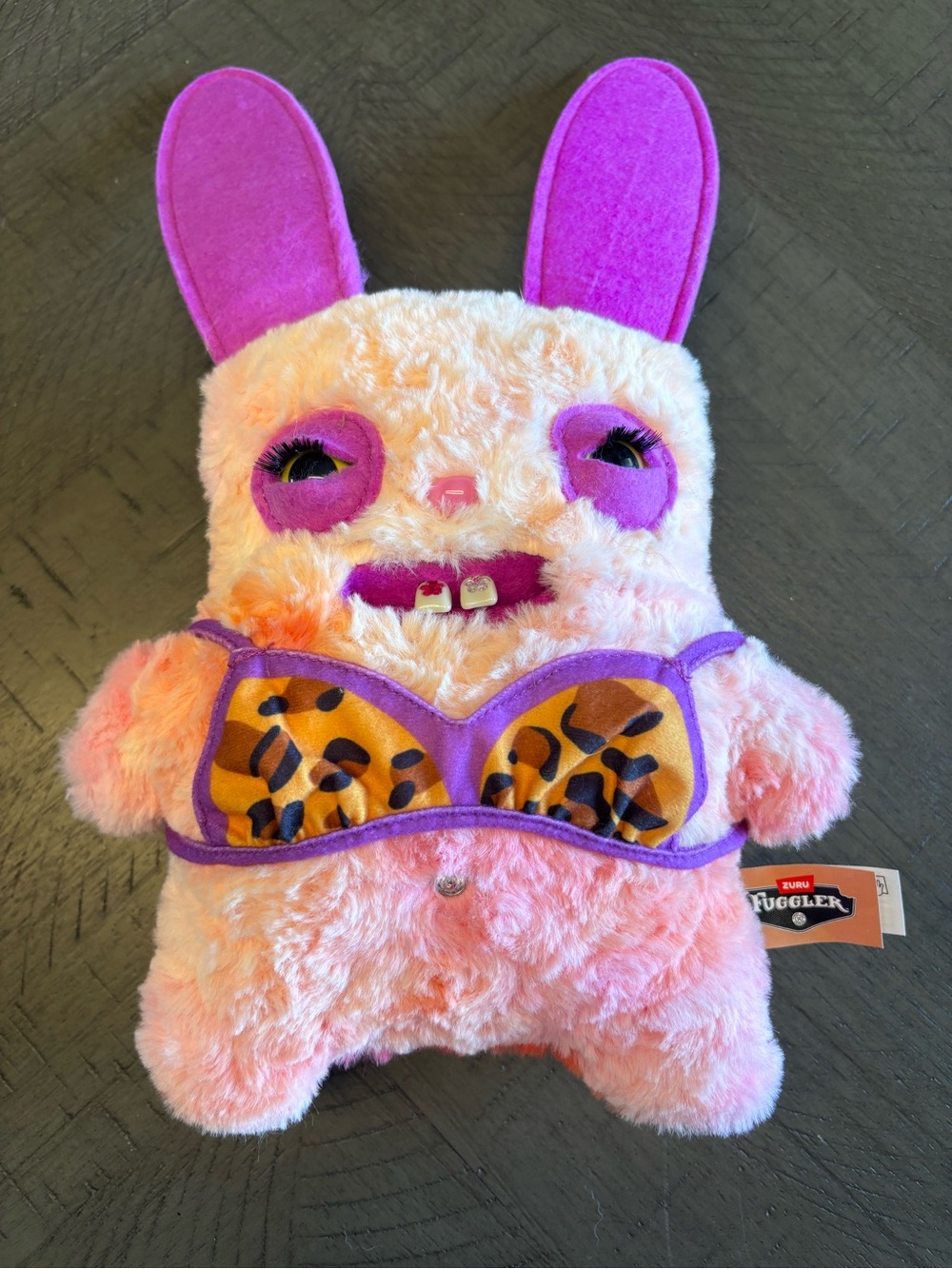 Fuggler baddie plush  Toy - Pink Bunny with Leopard Print Bikini
